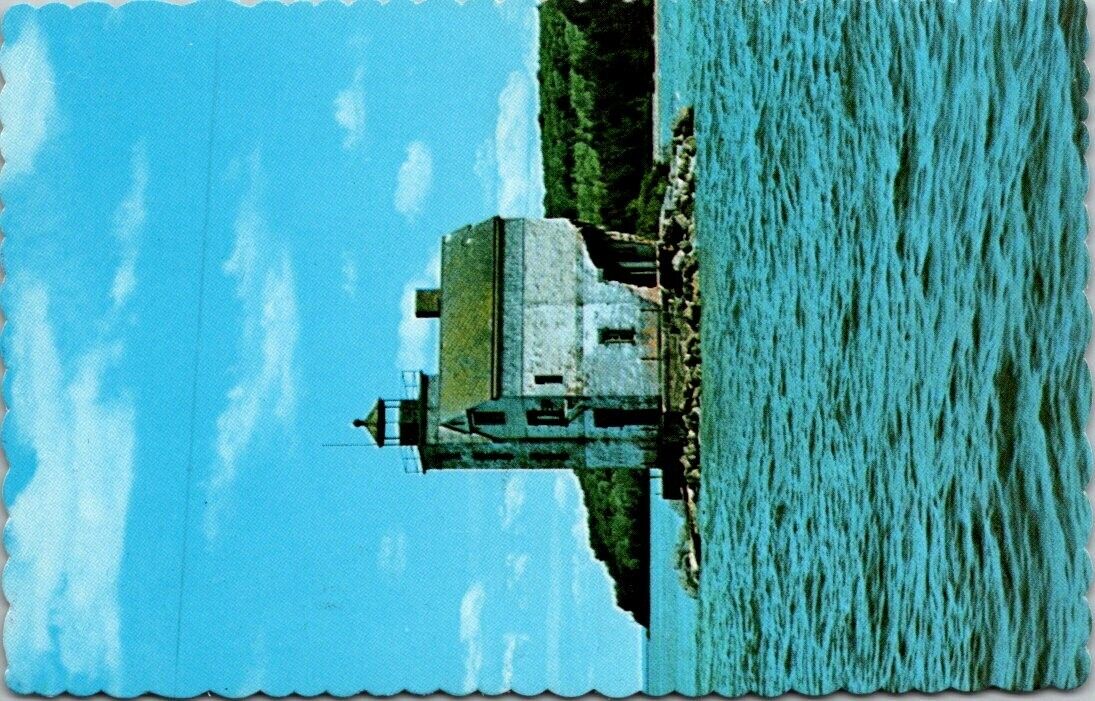 Abandoned Round Island lighthouse, Mackinac Island, MI postcard