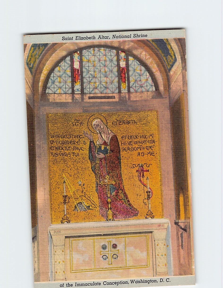 Postcard Saint Elizabeth Altar National Shrine of the Immaculate Conception W DC