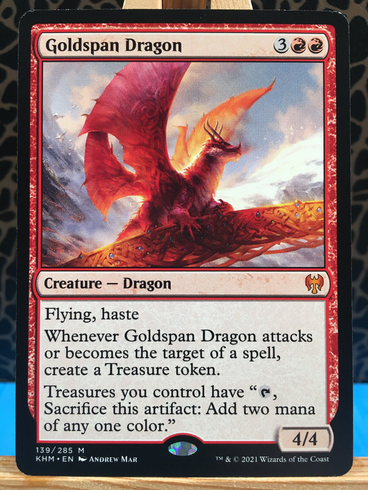 MTG - Goldspan Dragon. Kaldheim. Red - Mythic Creature - Dragon.