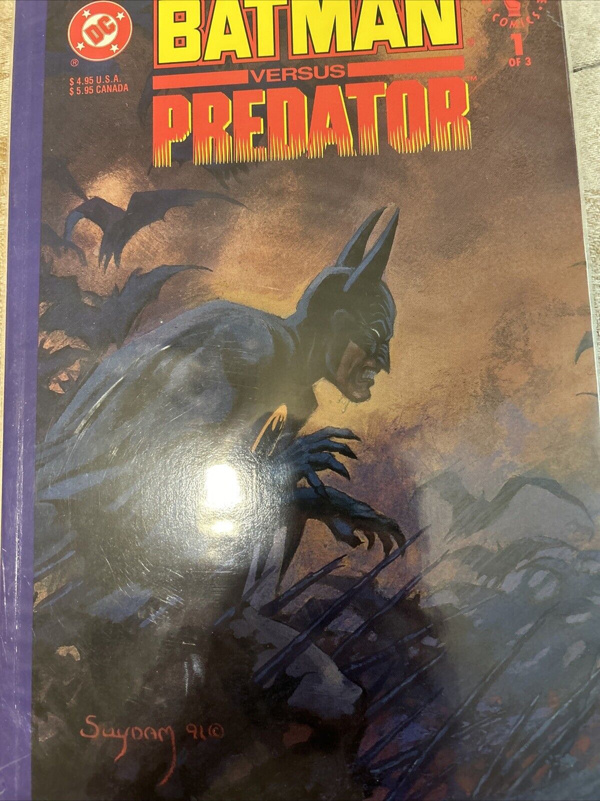 DC Comics Batman versus Predator #1 December 1991 Arthur Suydam Cover