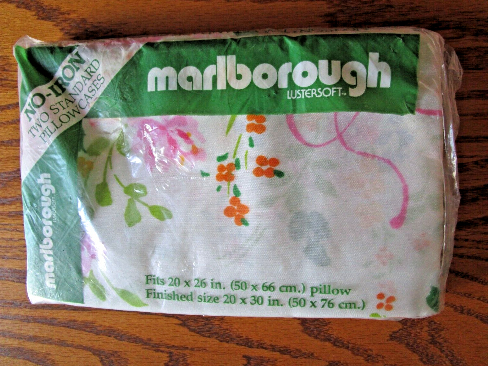 Vintage Pillowcases Pair Standard Marlborough Pink Floral-New