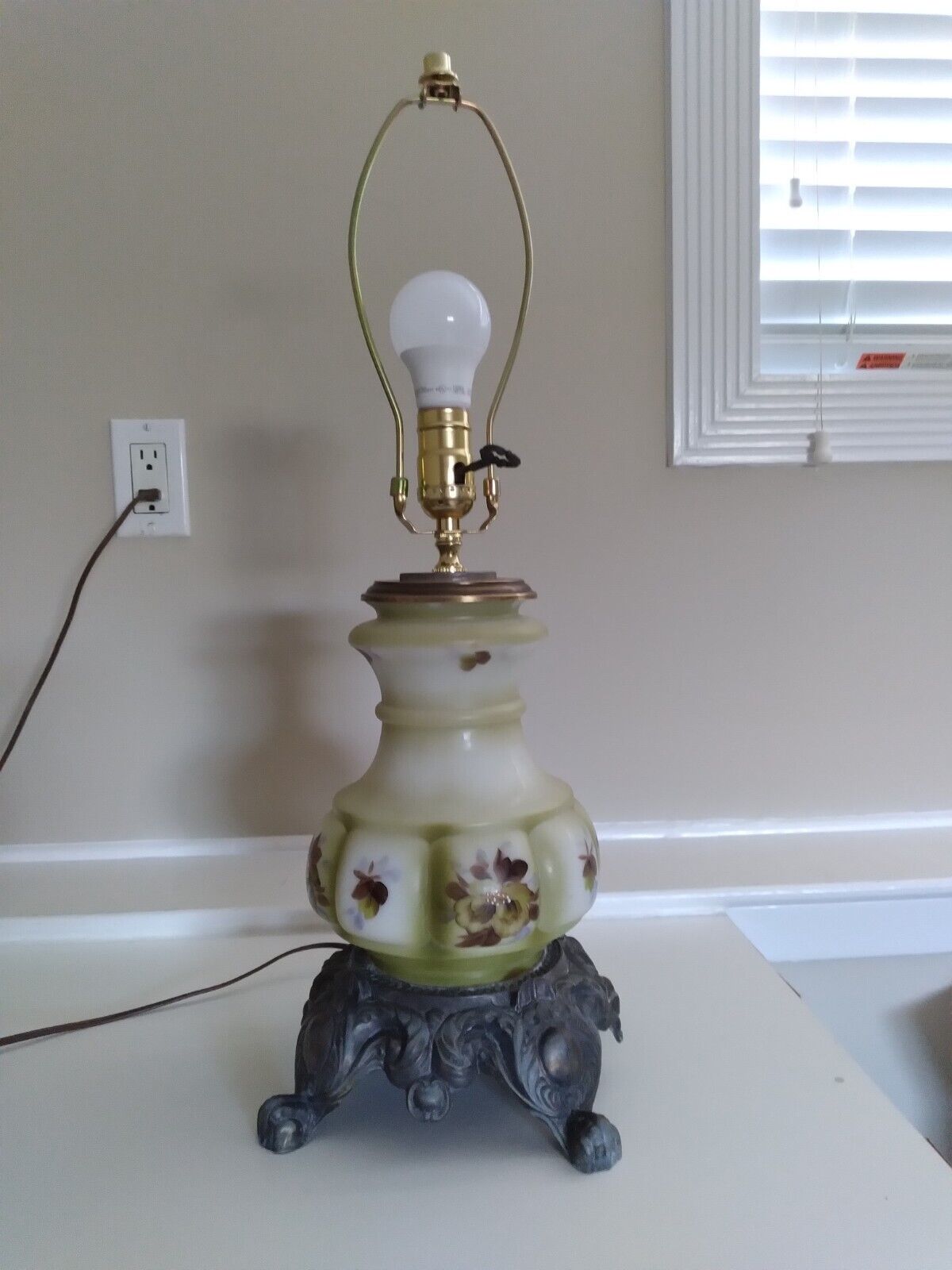 Vintage 1972 Gone With The Wind 3 Way  Lamp (Modified), EF Industries
