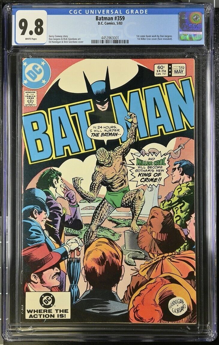 Batman #359 CGC 9.8 W 1st Killer Croc cover first Dan Jurgens work DC Comics