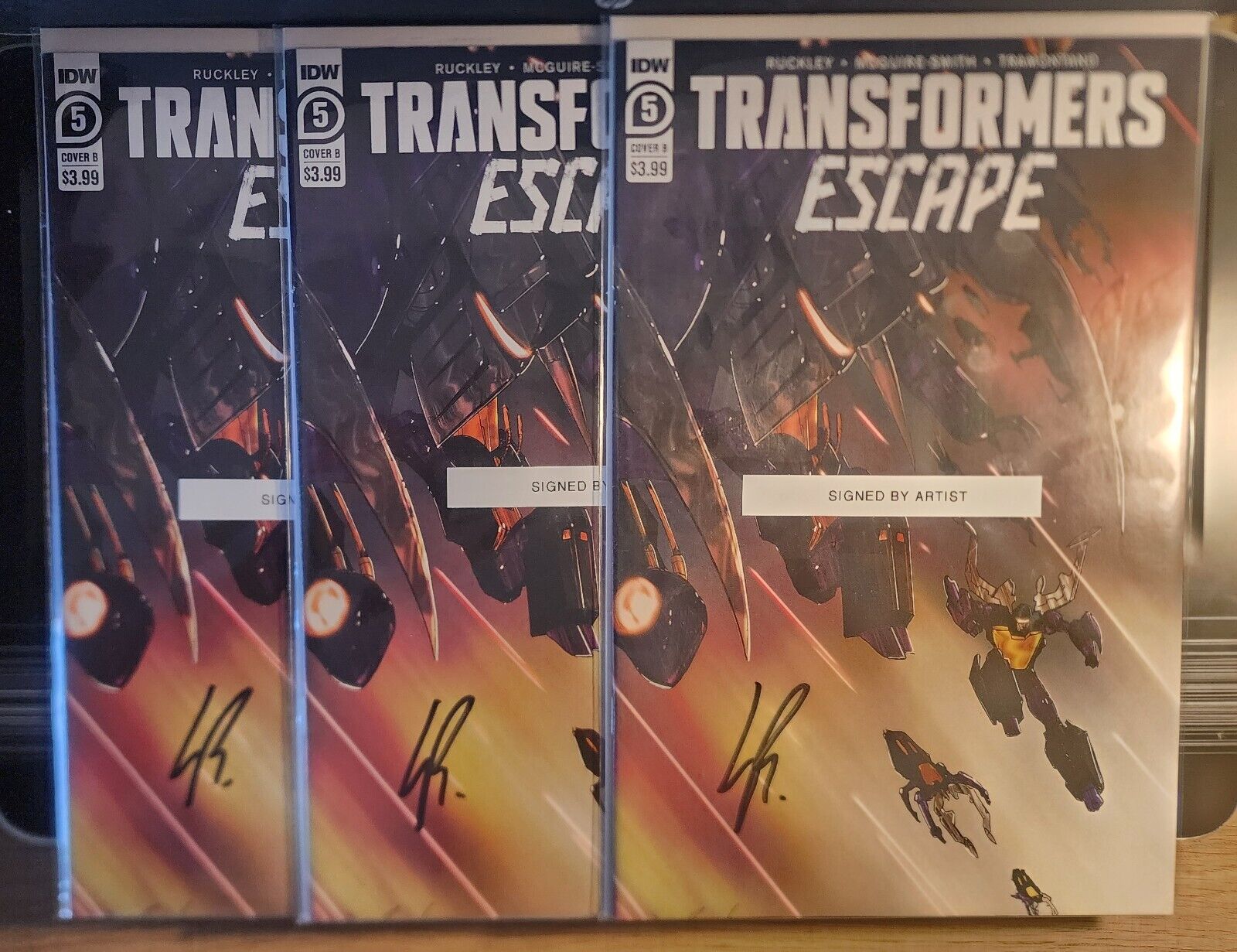 Transformers Escape 5 x3 signed by artist