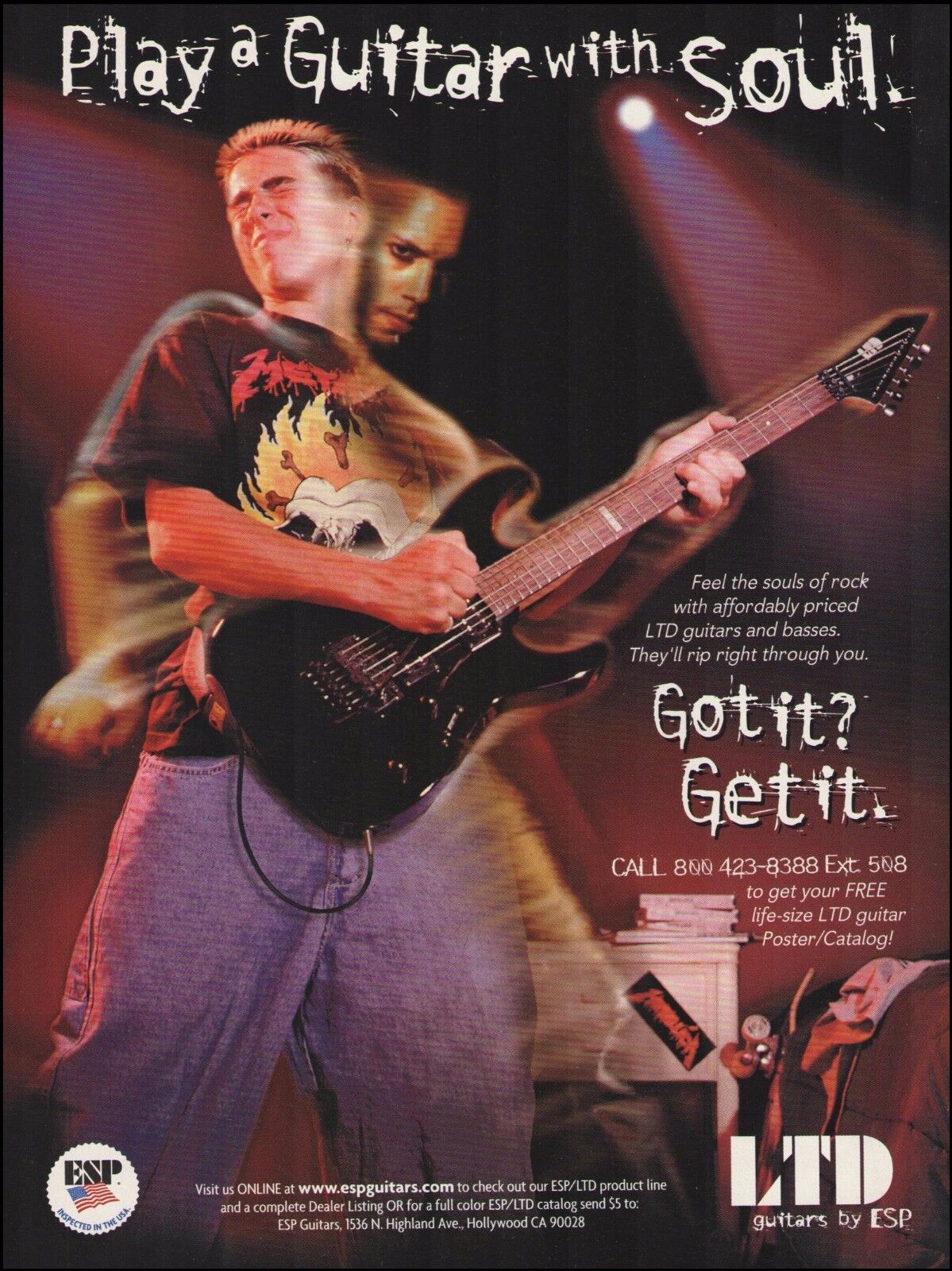 Metallica Kirk Hammett 1991 ESP LTD Guitar advertisement 8 x 11 ad print