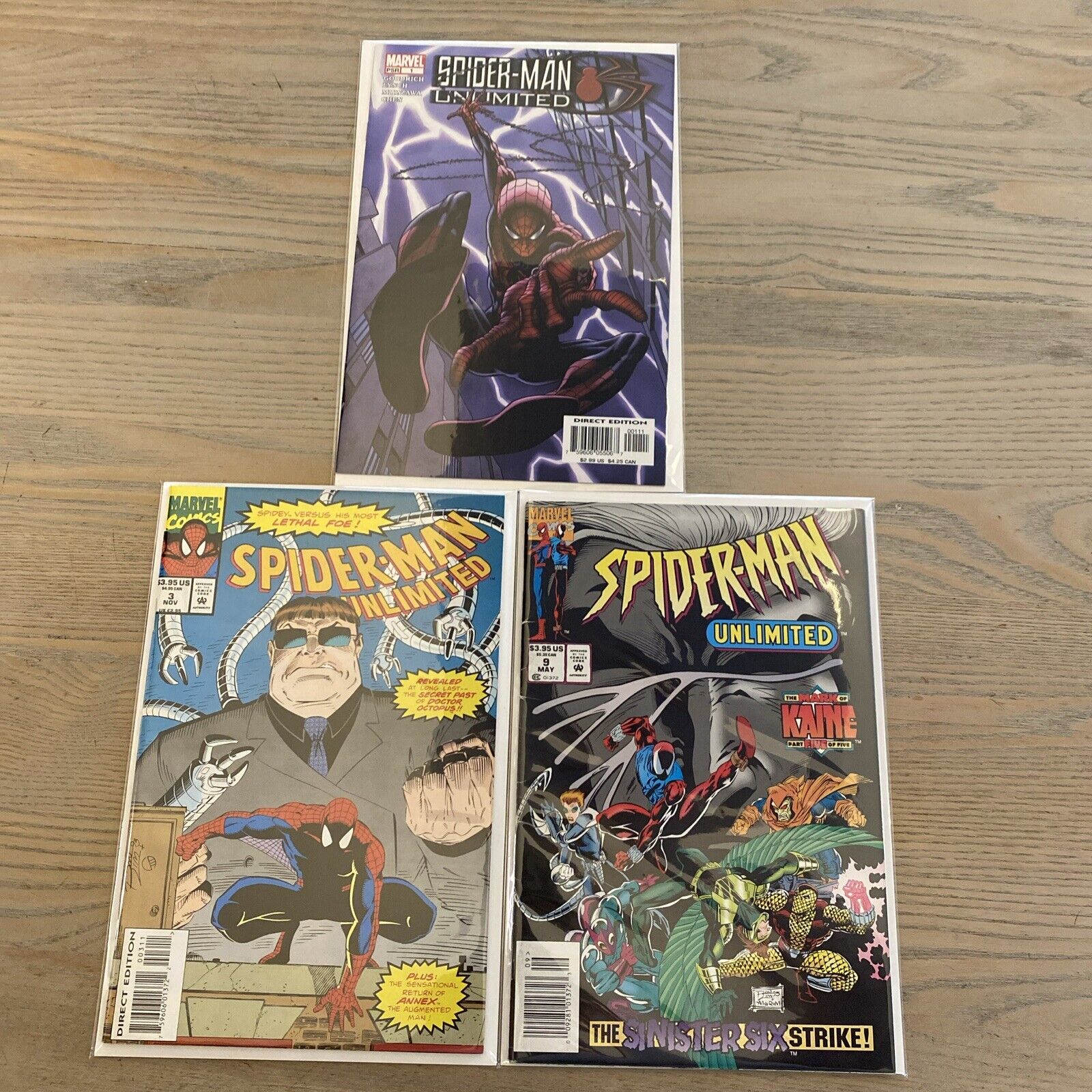 Spider-Man Unlimited- Various Lot of 3 Marvel Comics Issues #1 #3 #9