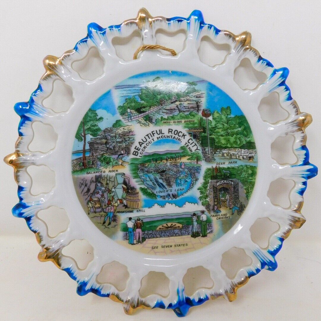 1950\'s Rock City Lookout Mountain Tennessee Souvenir Plate 8.5\