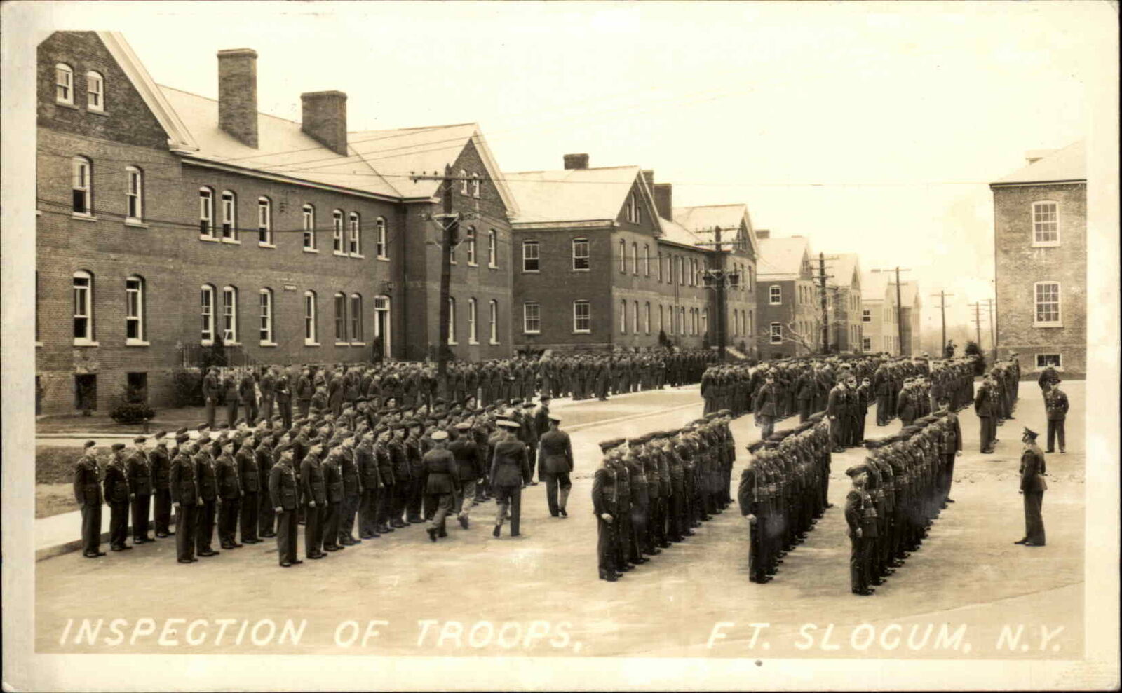 Fort Ft. Slocum New York NY Troop Inspection Real Photo Postcard