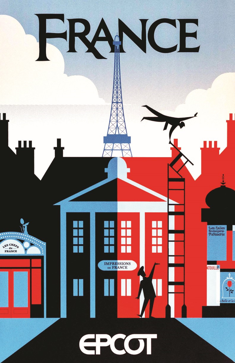 Epcot France Pavilion World Showcase Poster Print 11x17 Disney
