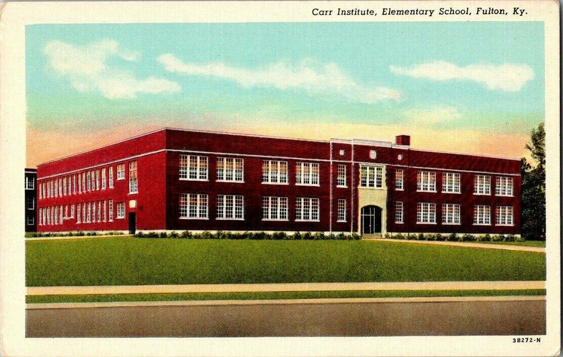 1930\'S. CARR INSTITUTE, ELEMENTARY SCHOOL. FULTON, KY POSTCARD s5