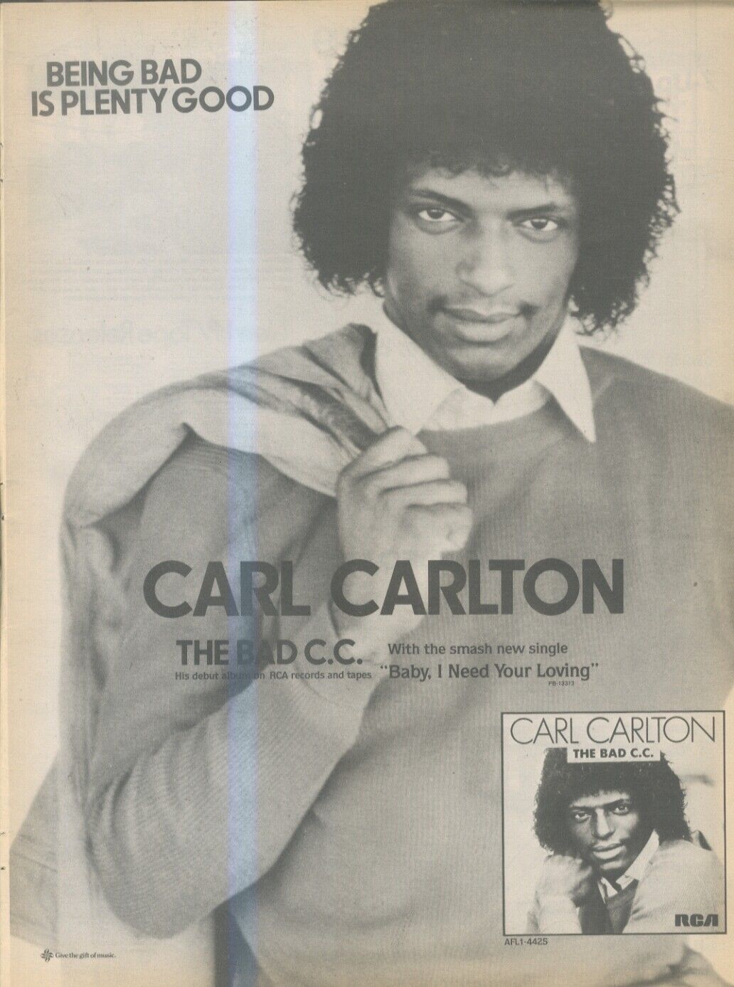 SFBK23 PICTURE/ADVERT 14X11 CARL CARLTON : THE BAD C.C.