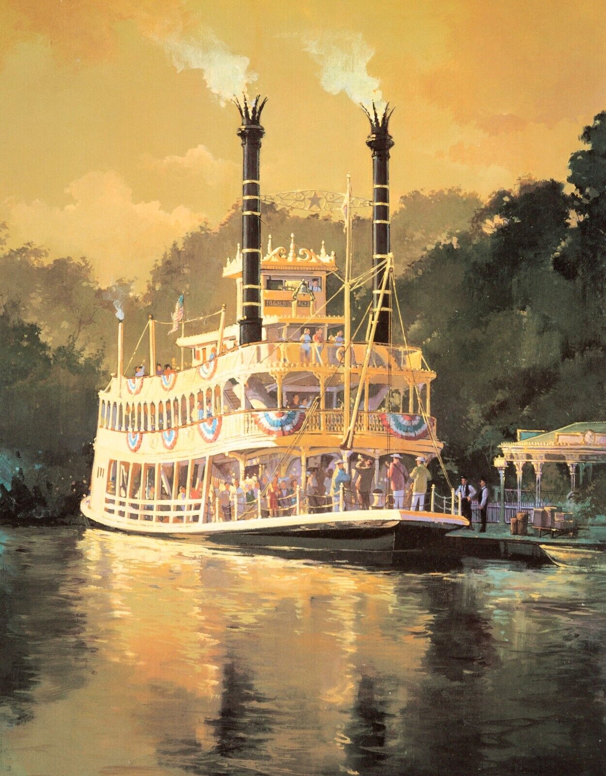 Disneyland Disney World Mark Twain Riverboat Print Poster 