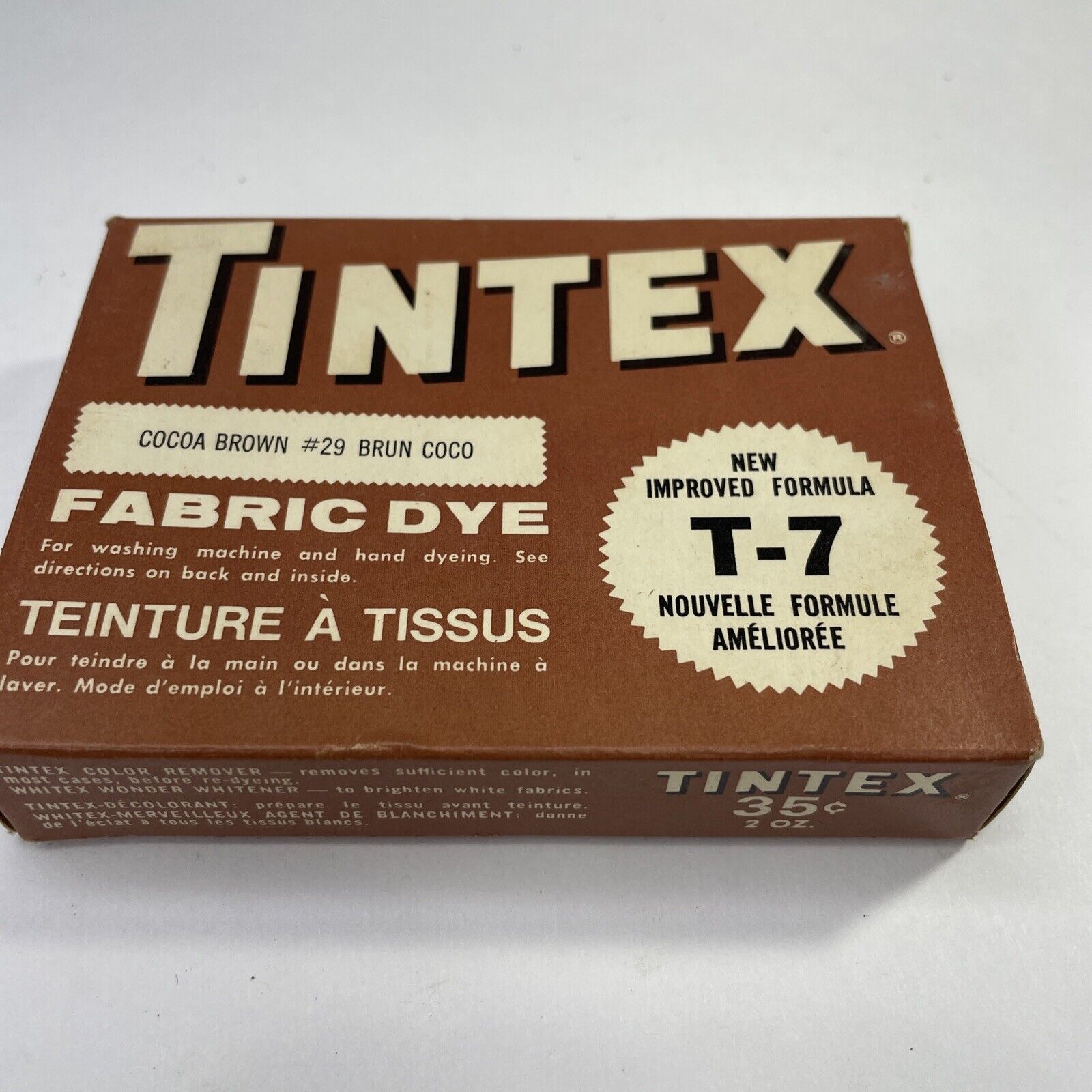 Vintage 1960s NOS Tintex Cocoa Brown Curtain Dye Excellent Unopened Condition
