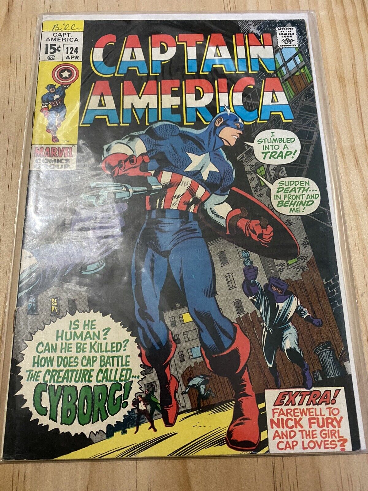 Captain America #124 Comic Book EXCELLENT GRADING WORTHY condition April 1970