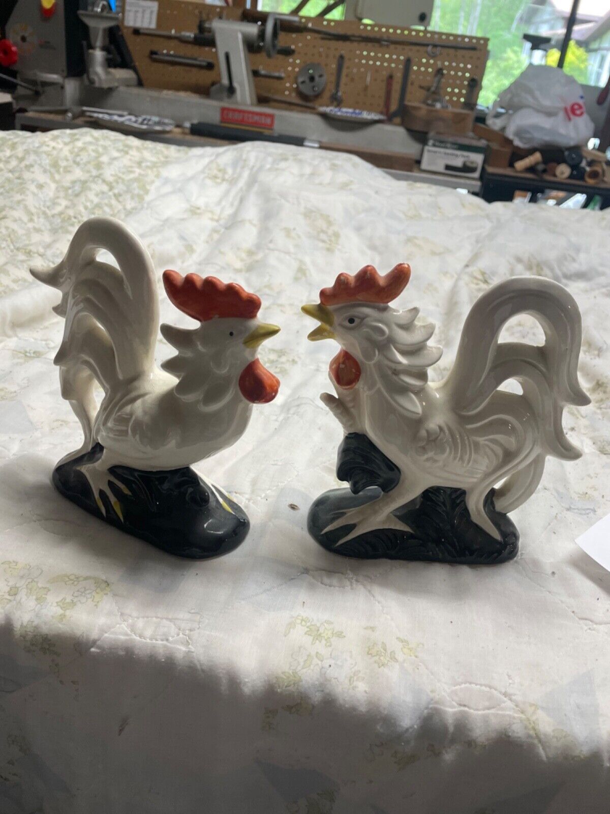 Two Vintage Porcelain Chickens 