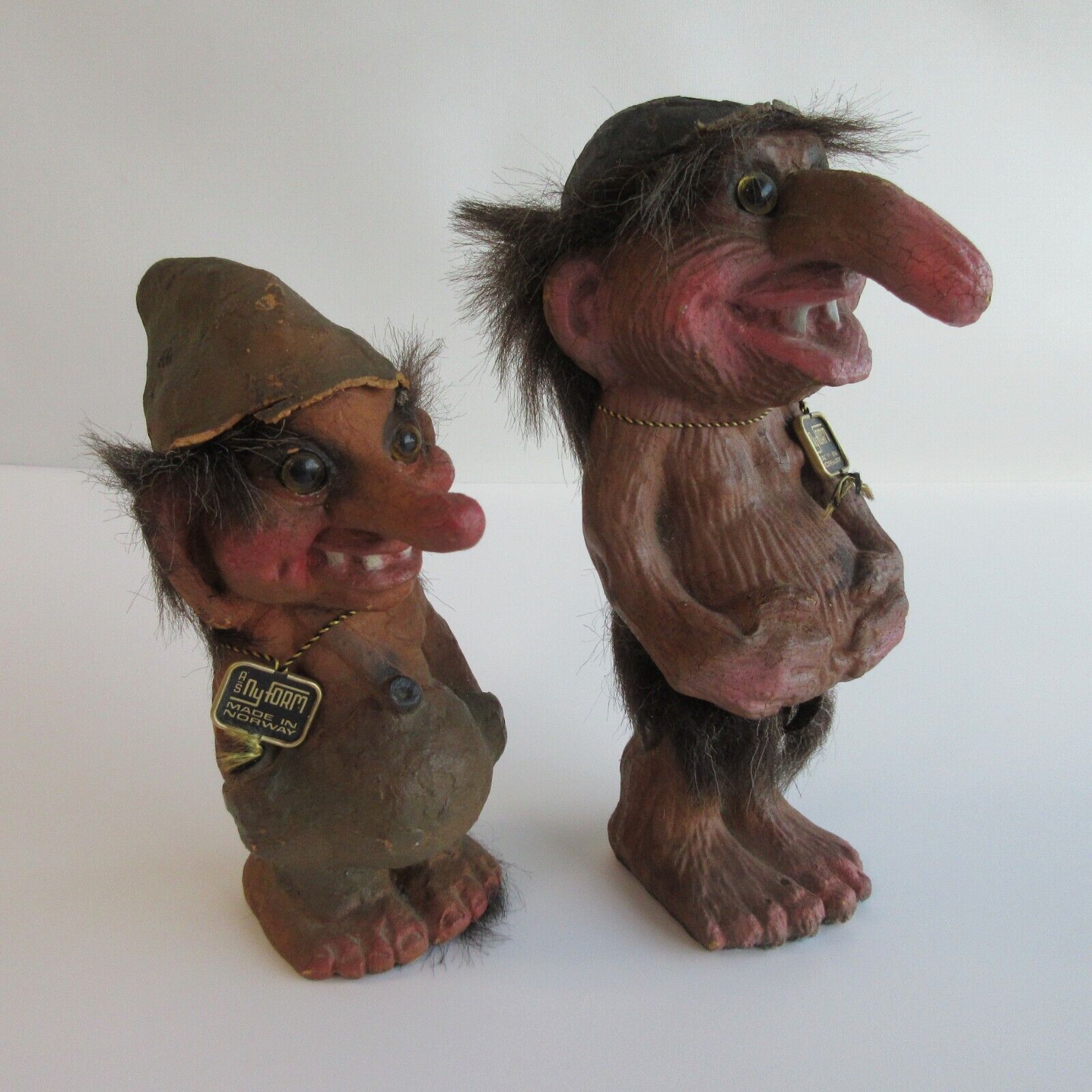 Nyform NY Form trolls made in Norway lot of 2 VTG creepy figures