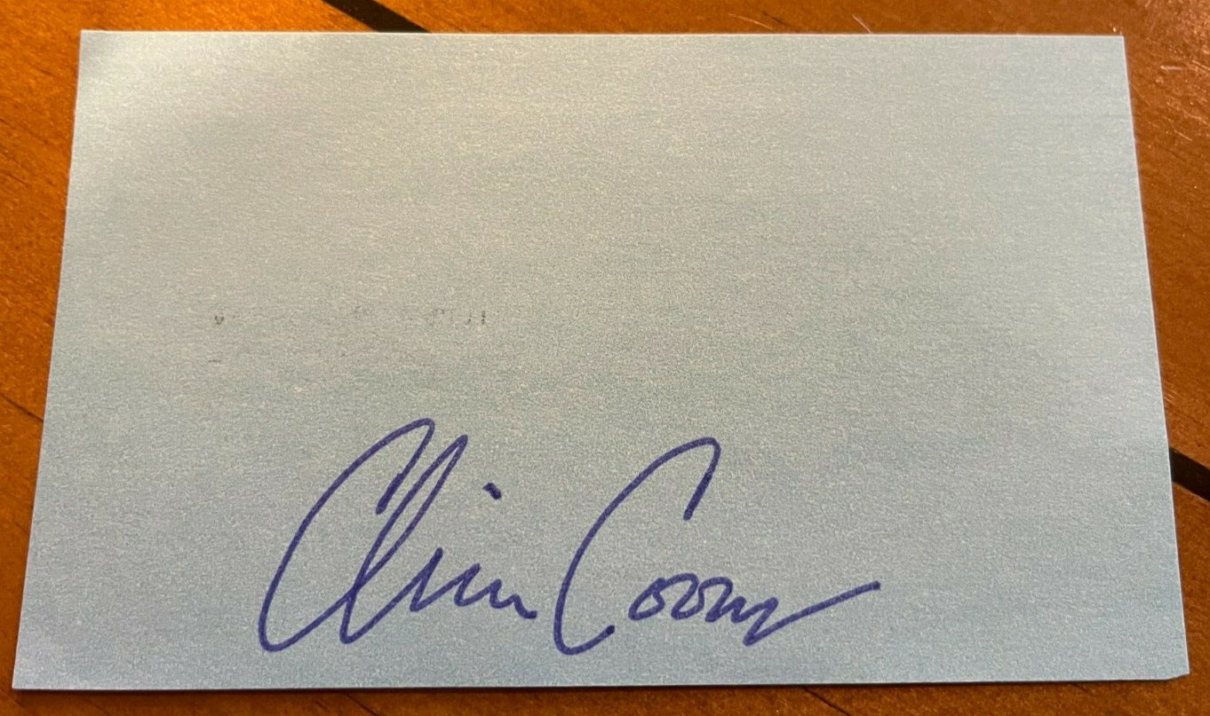 U.S. Senator Chris Coons autographed index card