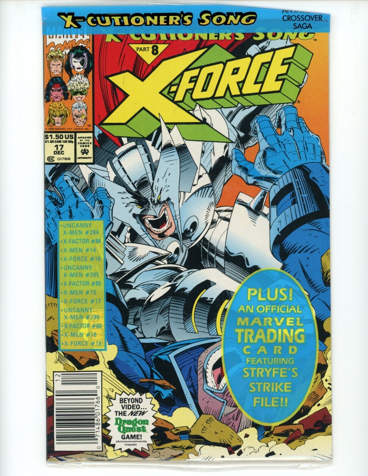 X-Force #17 Comic Book 1992 New Polybag Marvel Newsstand