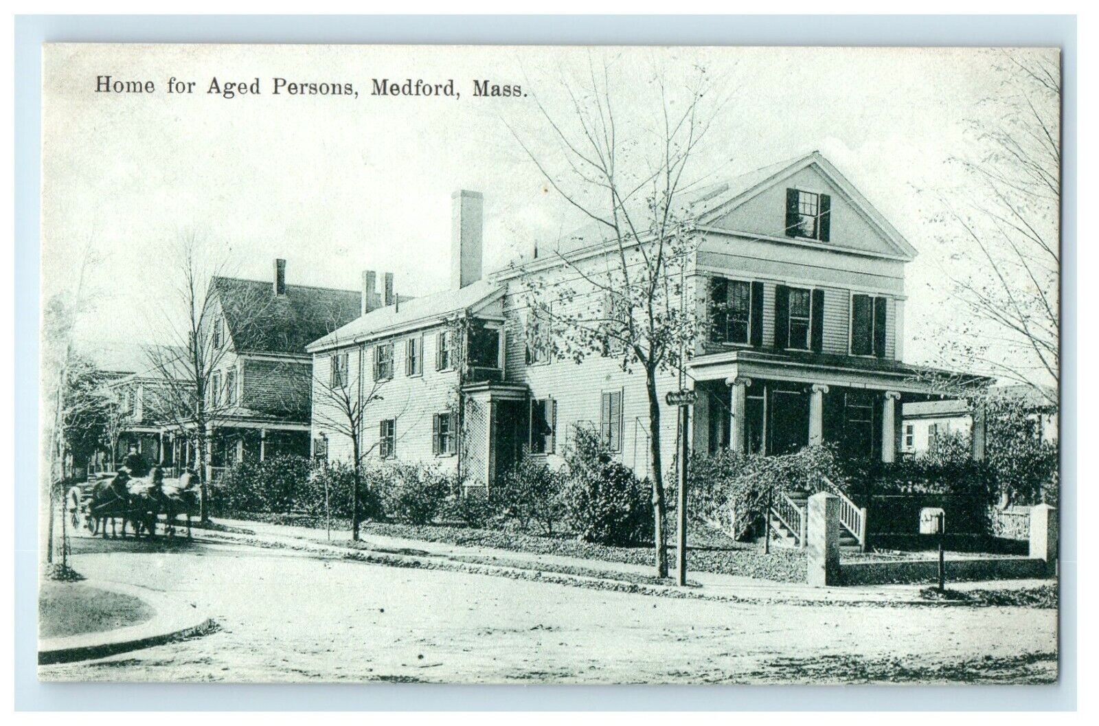 1909 Home for Aged Persons, Medford Massachusetts MA Antique Postcard