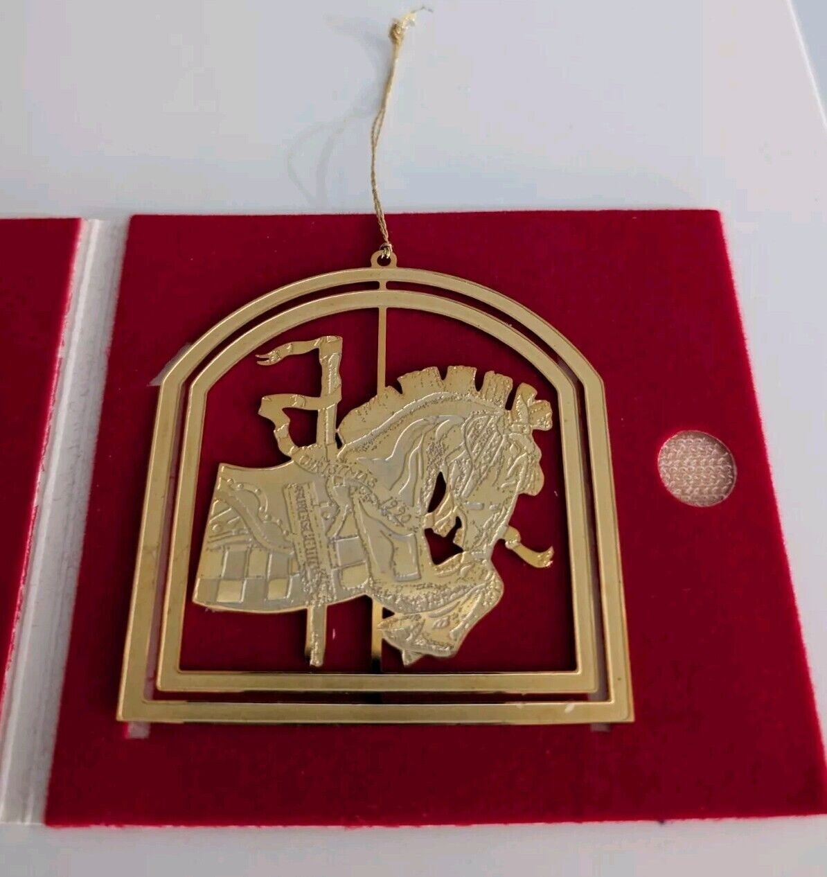 24k Gold Carousel Horse Ornament - Christmas 1990 Easter Seals