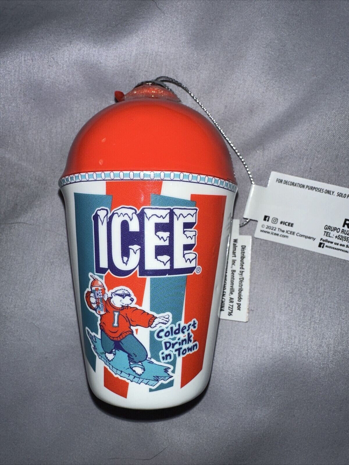 ICEE Coldest Drink in Town Tree Ornament Grupo Ruz Collection 2.25 X 2.25 X 4 in