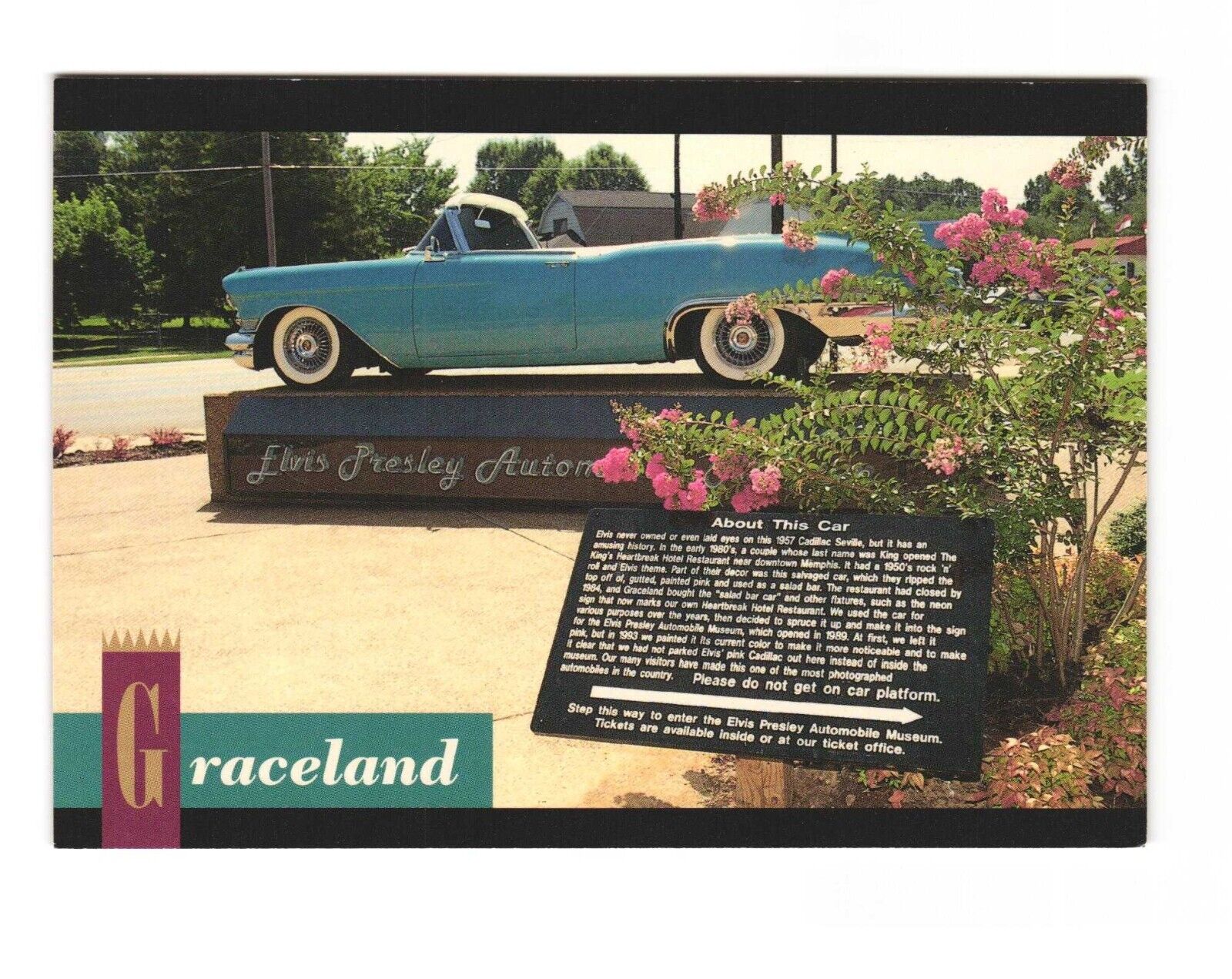 Graceland The Elvis Presley Automobile Museum Postcard Unposted