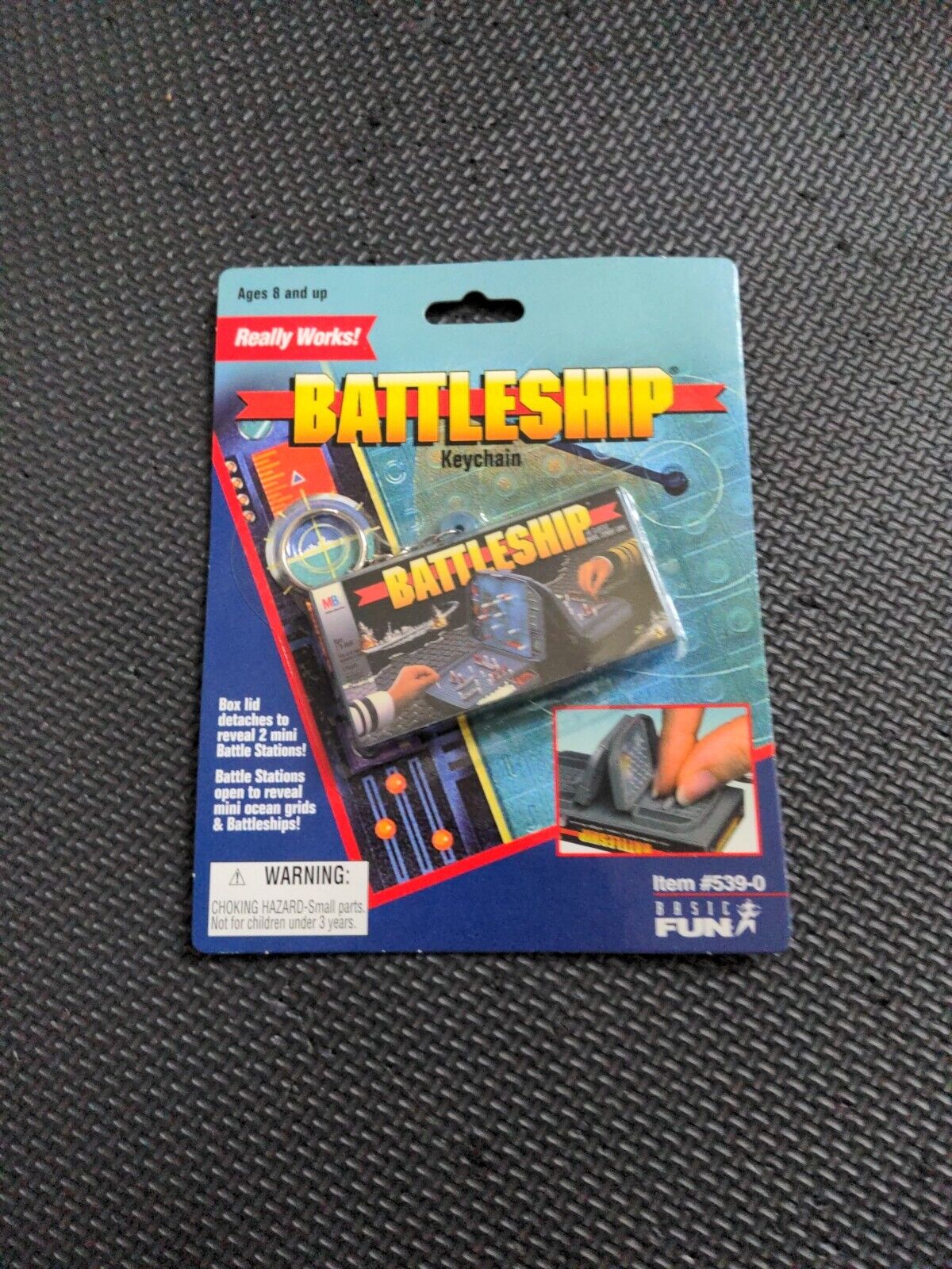 1999 Battleship by Hasbro - Mini Keychain Board Game - Basic Fun - Sealed Pkg