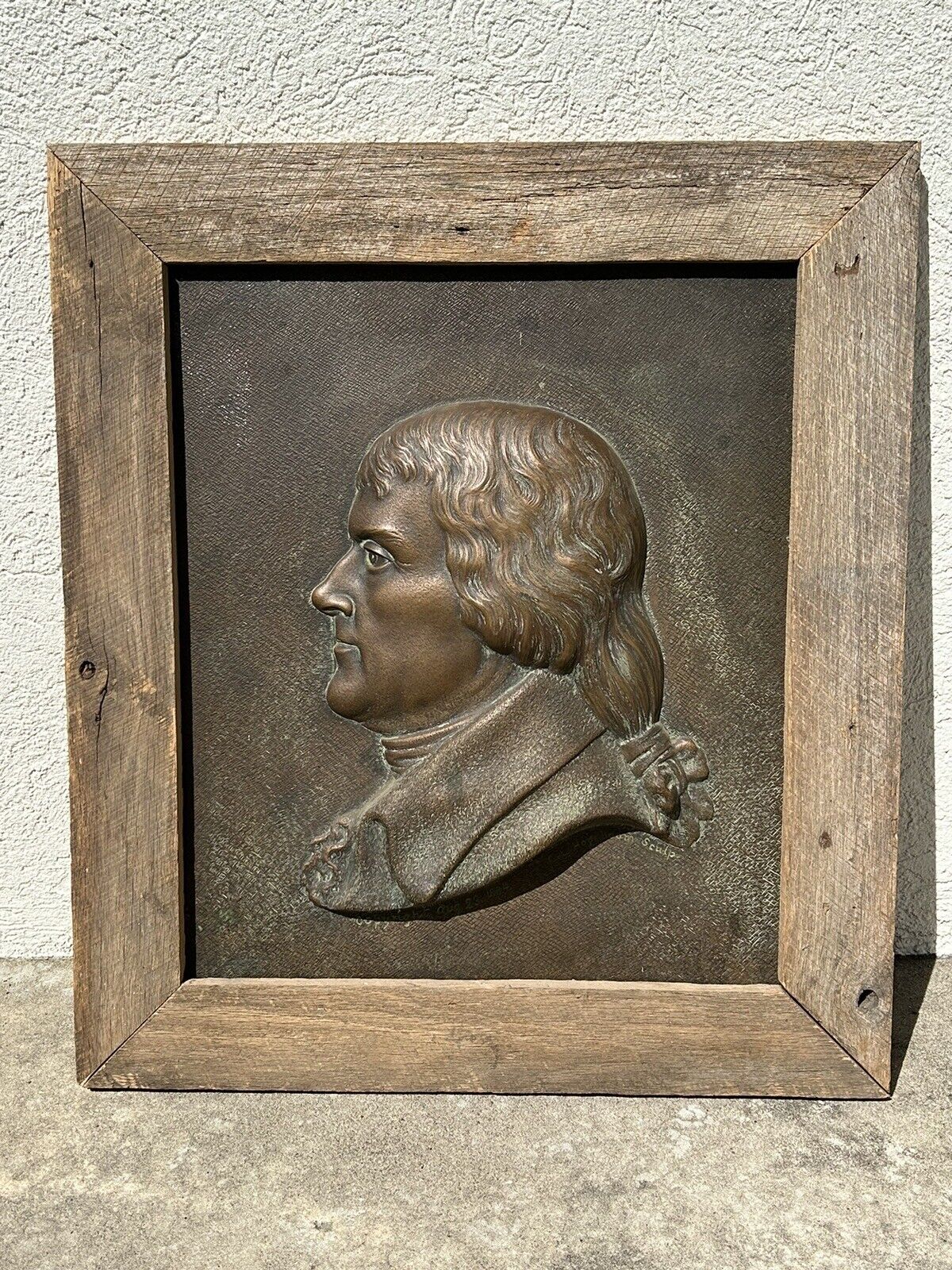 Large Thomas Jefferson Bronze Bas-Relief Portrait by C. L. Hogeboom- 1884-Rare