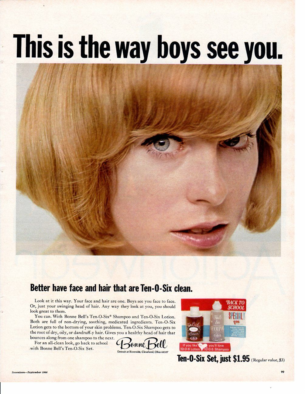 Vintage Beauty Fashion ad 1966 Bonne Bell shampoo This is the Way boys see You