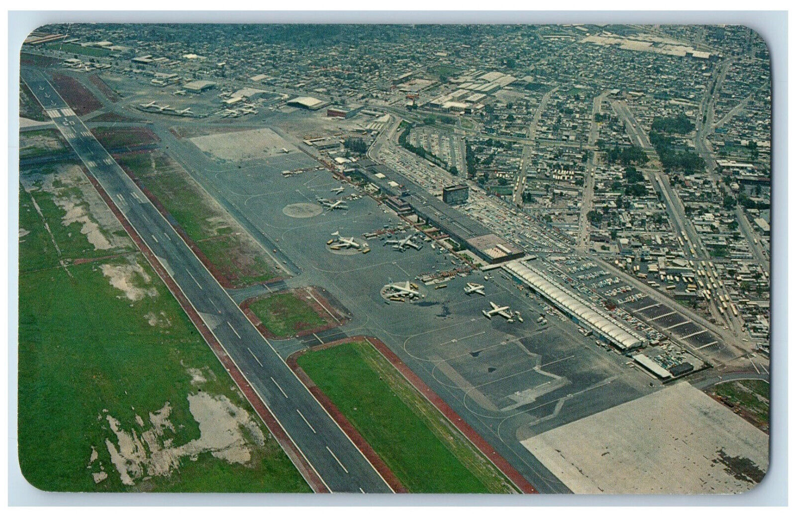 Mexico City Mexico Postcard Air View of Mexico City International Airport c1950s