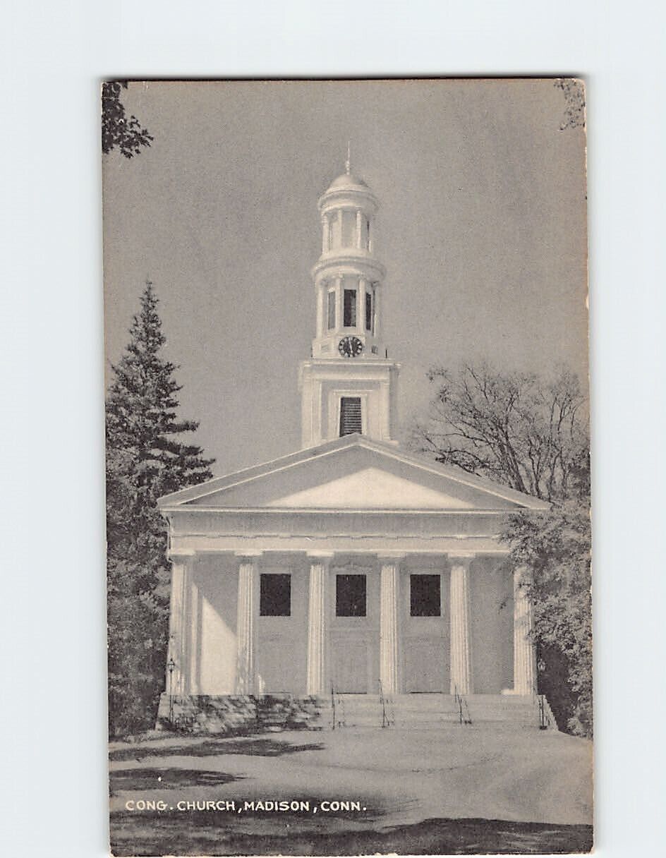 Postcard Congregational Church Madison Connecticut USA