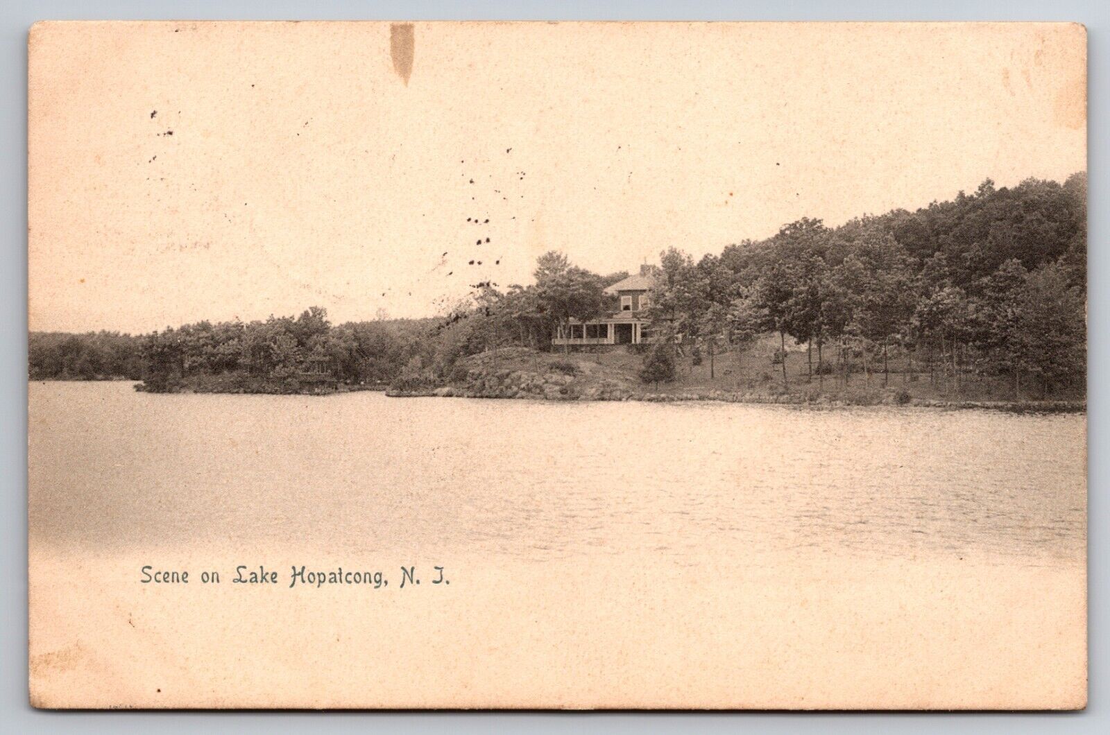 Scene on Lake Hopatcong New Jersey NJ Cottage 1907 Postcard