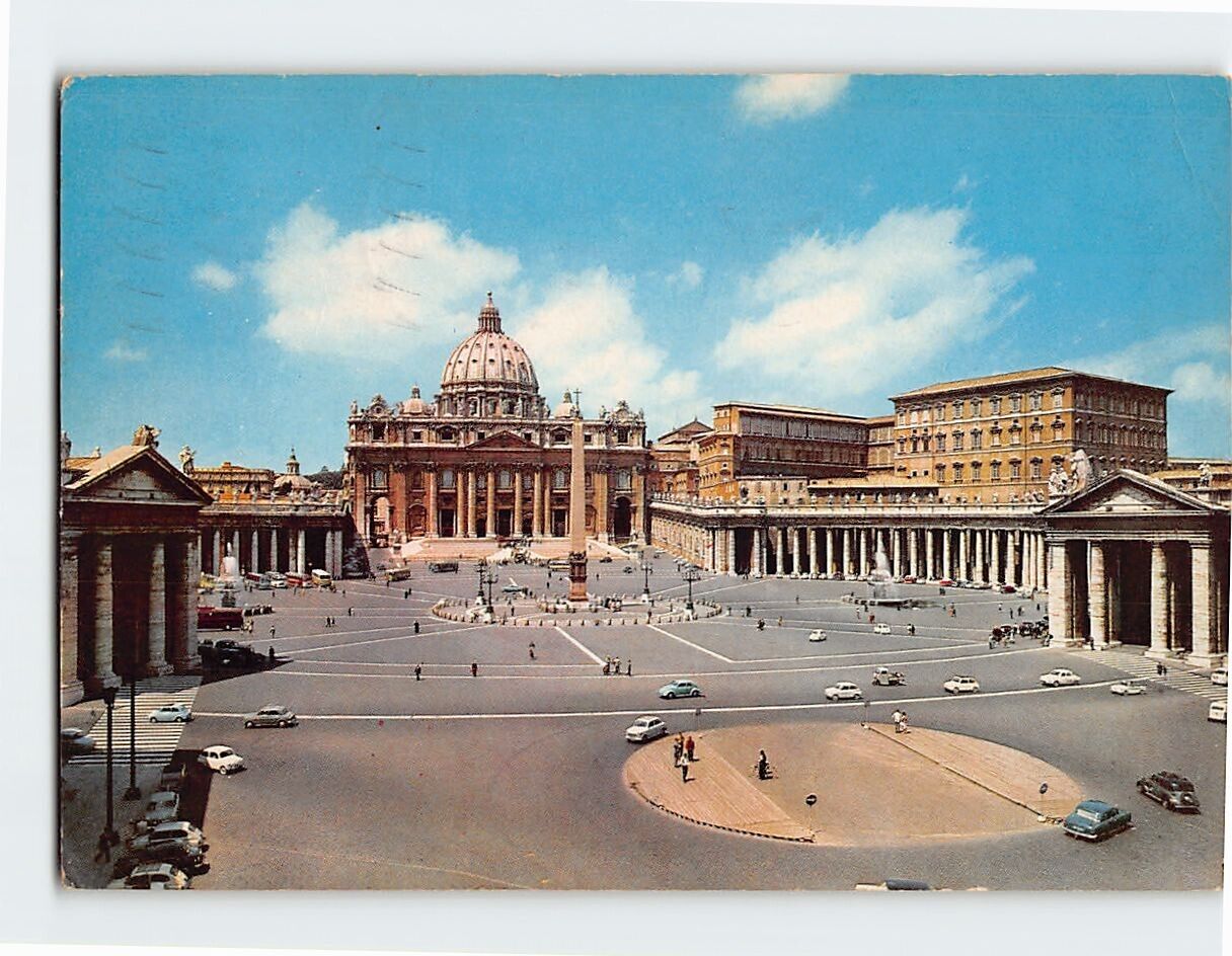 Postcard St. Peter square, Rome, Italy