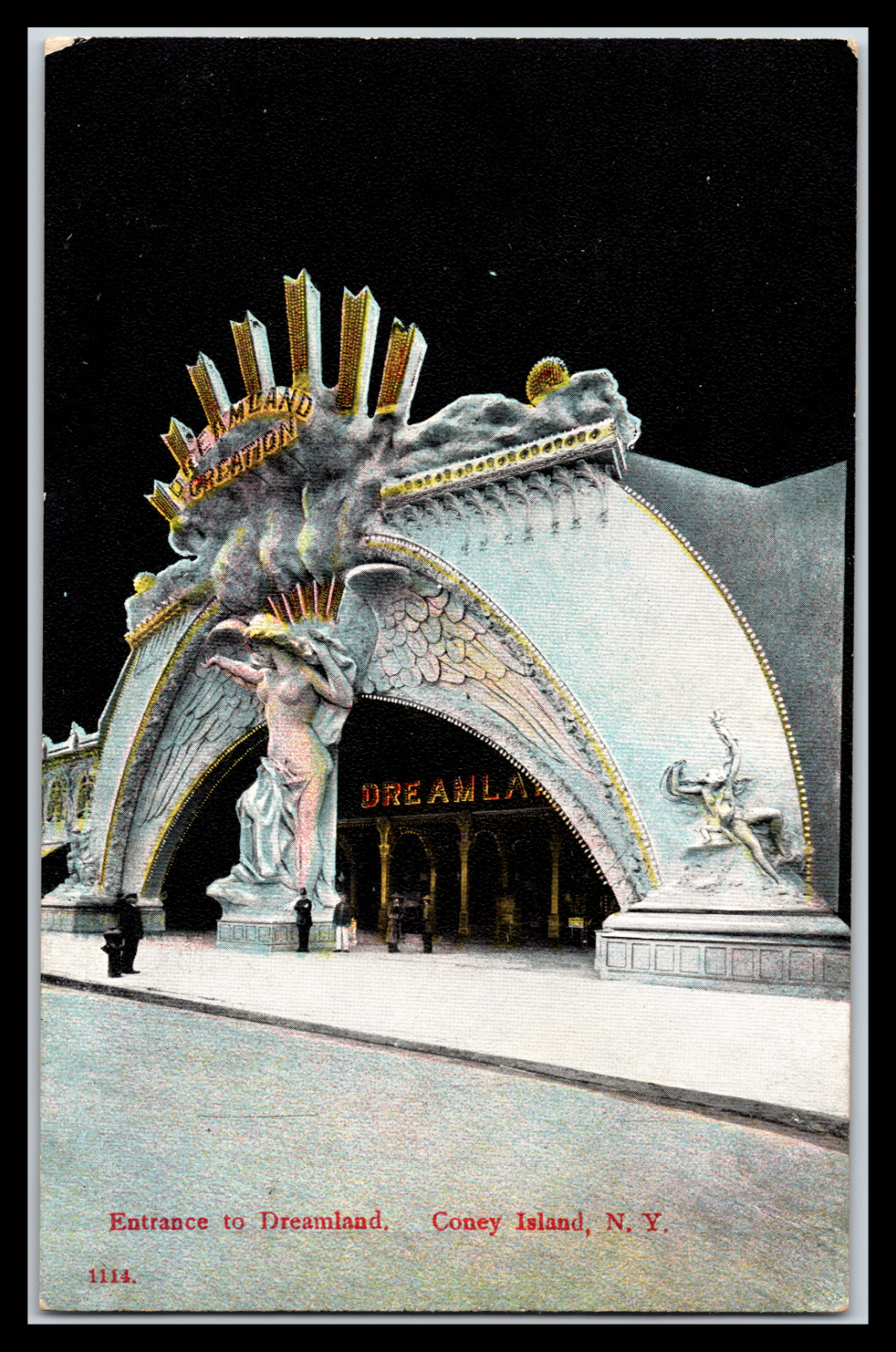 Vintage Postcards Entrance to Dreamland, Coney Island, N.Y. Divided I. Stern