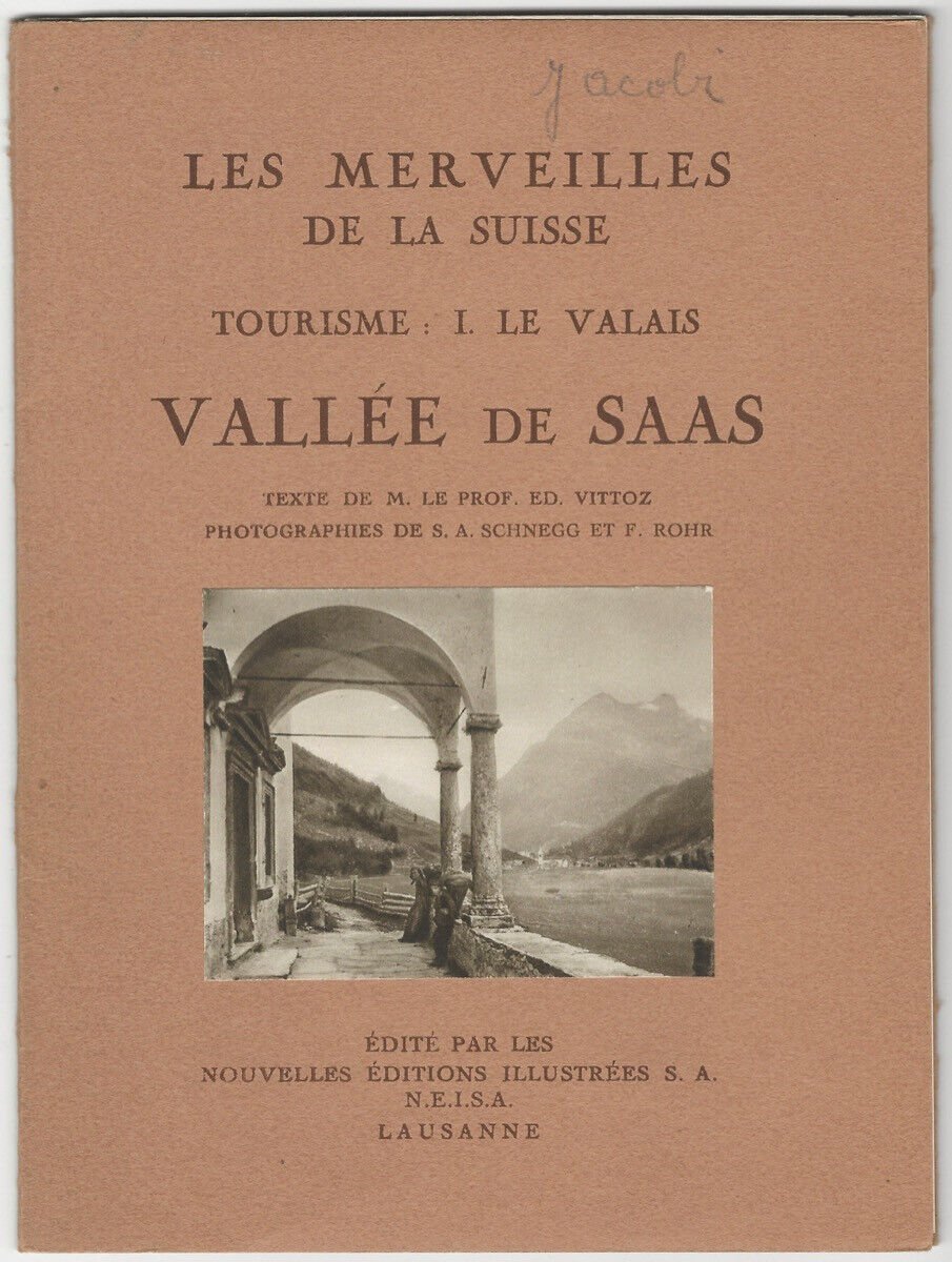 1930s Swiss Travel Viewbook of Vallee de Saas Switzerland Landscapes - Six Views