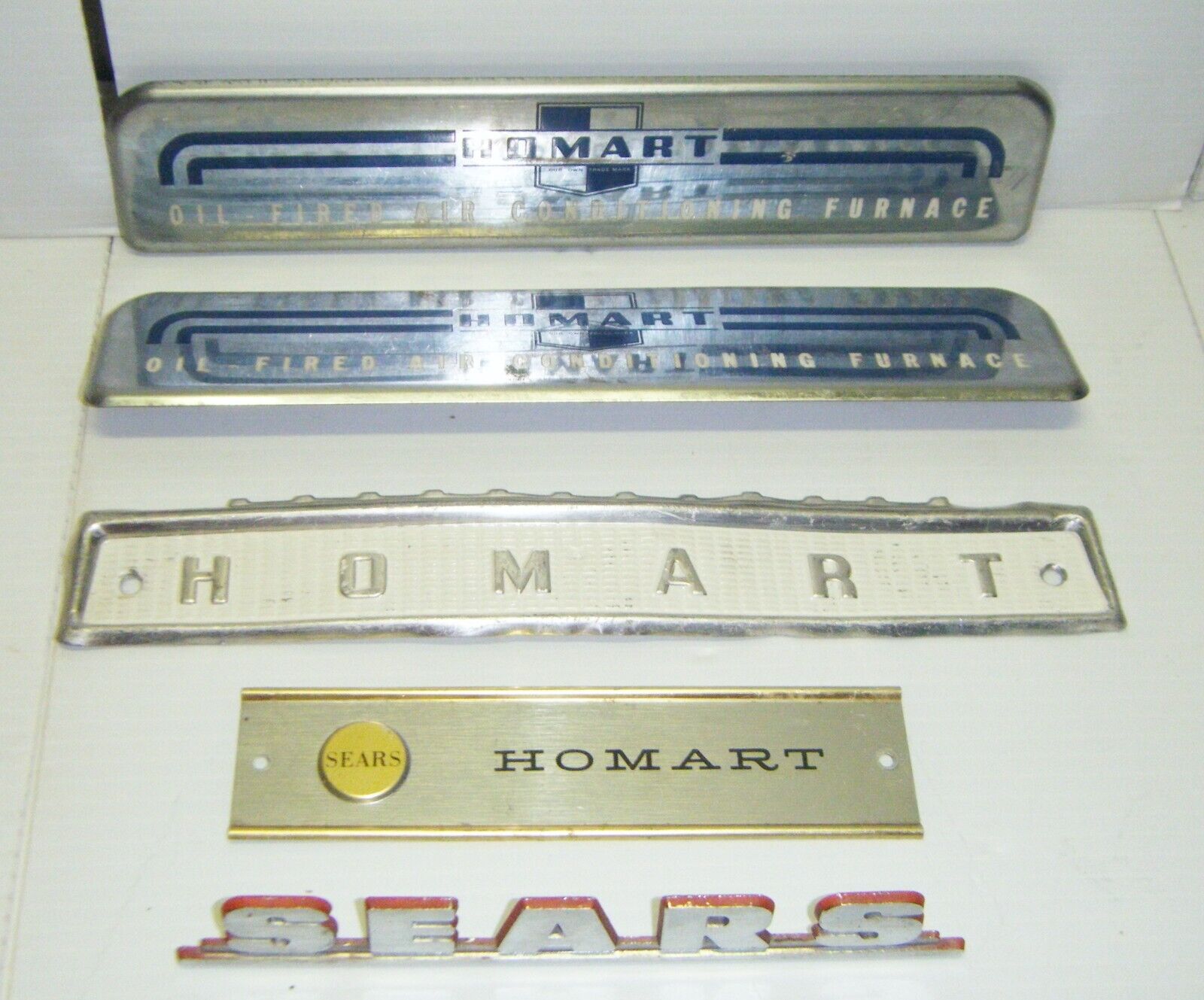 5 Vintage Homart - Sears Heating & Air Conditioning Logo Badges - Emblems