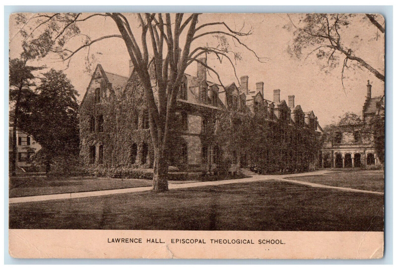 1924 Lawrence Hall Episcopal Theological School MA Vintage Posted Postcard