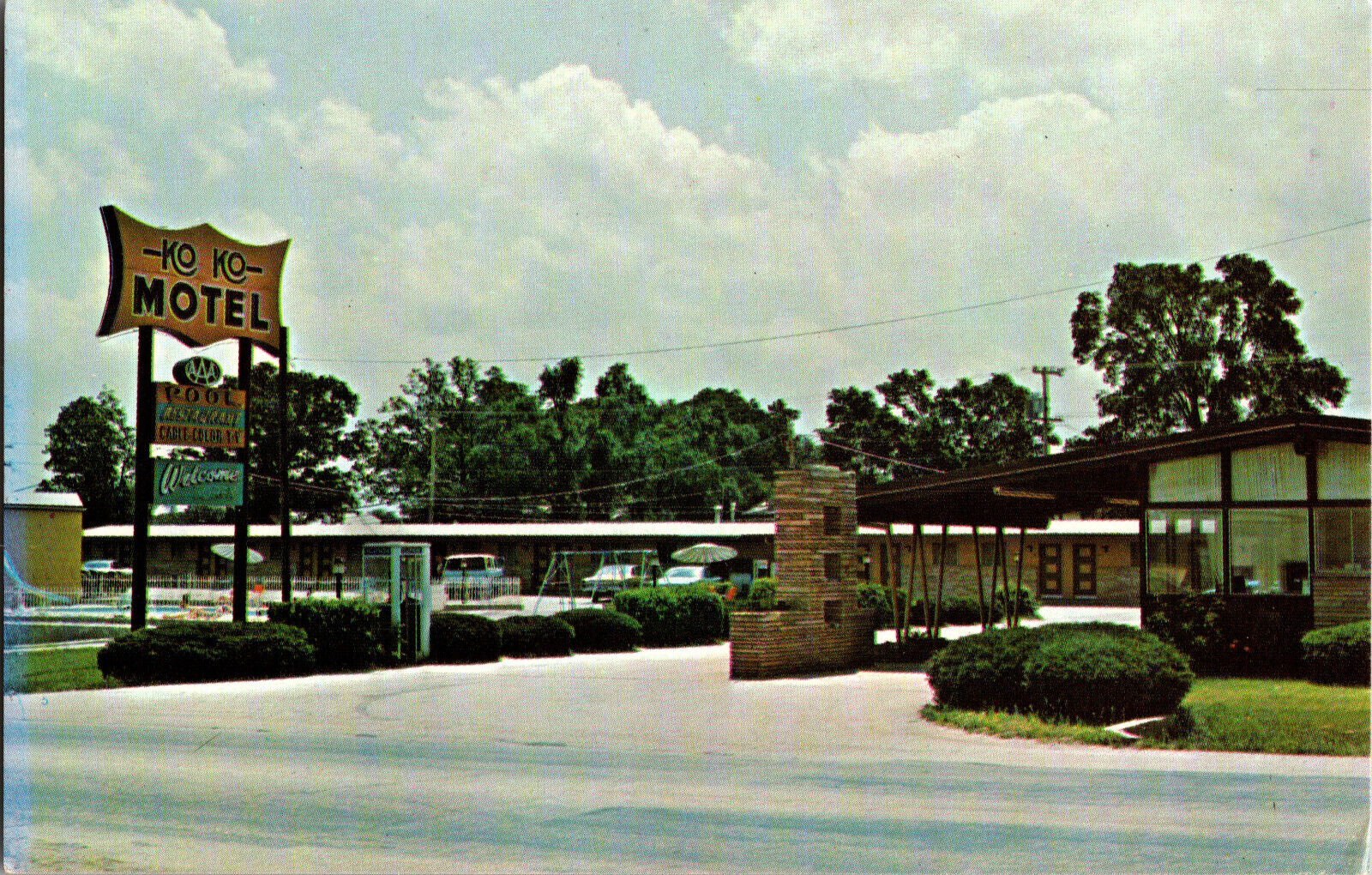 Vtg Postcard, Ko Ko Motel, Roadside View, Joplin, Missouri, AAA, Unused
