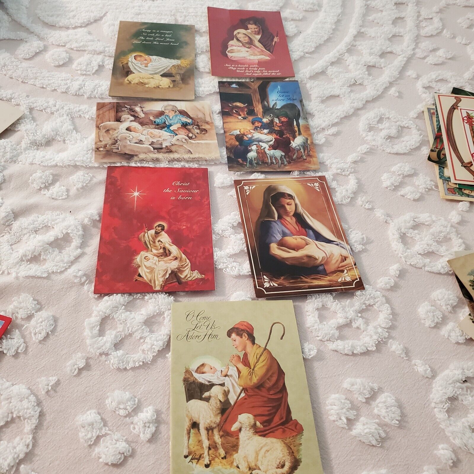 Vintage Lot Used,  Christmas Religious Cards, great for crafting, tags