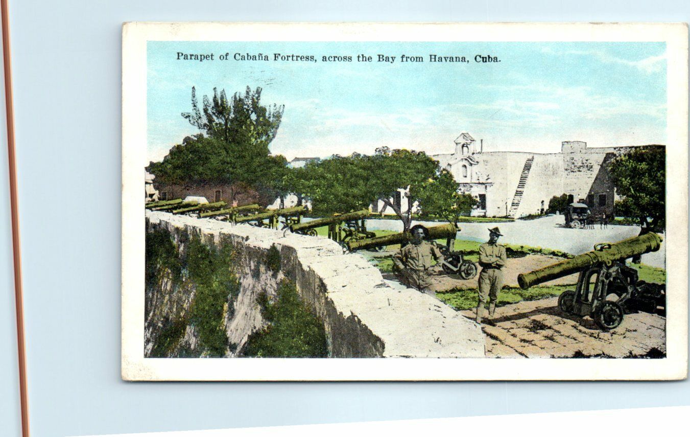 Postcard - Parapet of Cabaña Fortress, across the Bay from Havana, Cuba