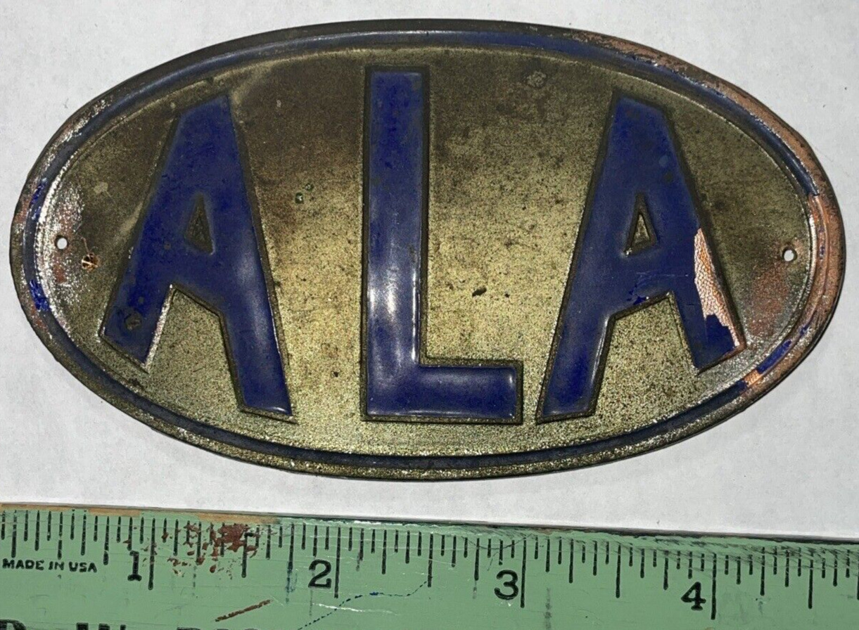 Vintage Brass ALA Automobile Car membership Plaque
