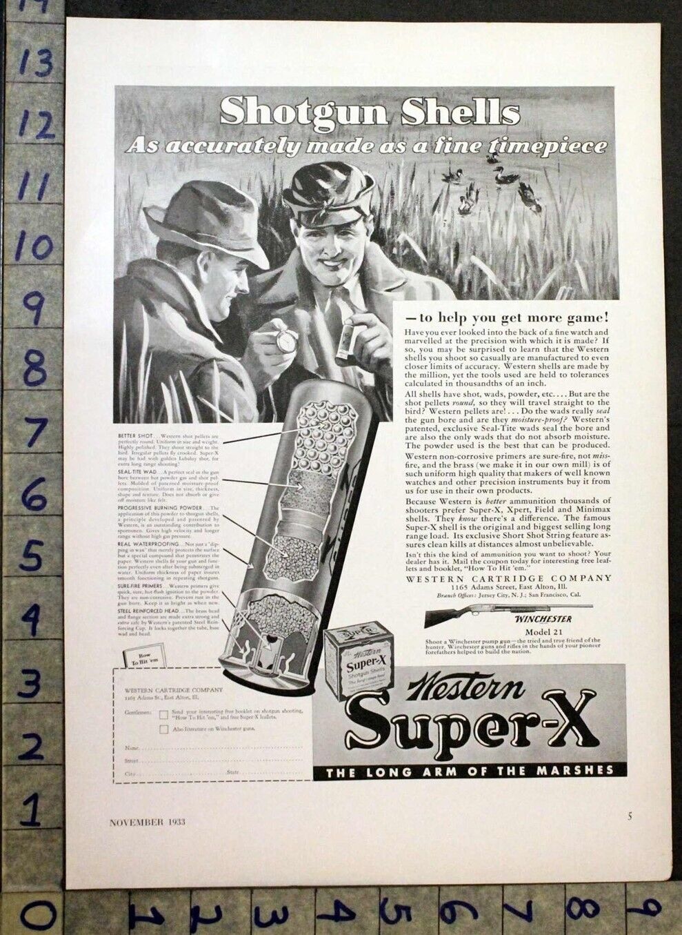1933 WESTERN SUPER-X CARTRIDGE WINCHESTER SPORT HUNT DUCK WATERFOWL AD 30787