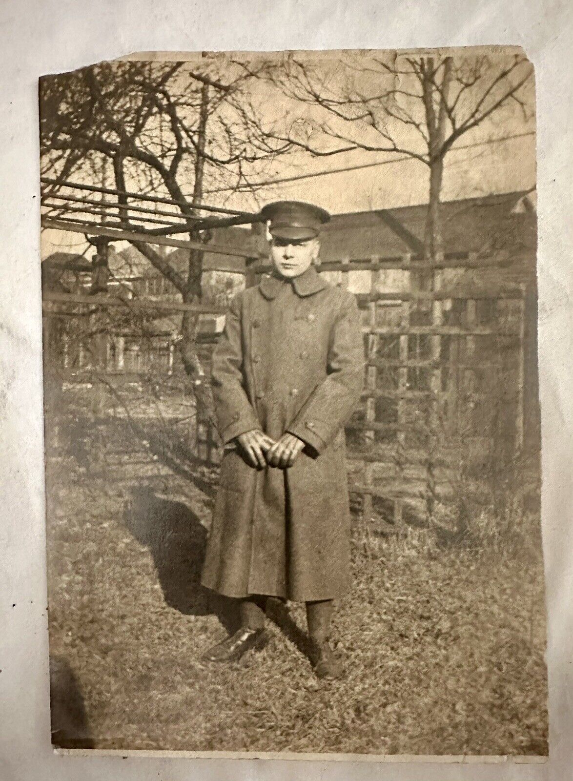Antique World War 1 Soldier Photograph 1917 Military Uniform Sargent Reder Photo