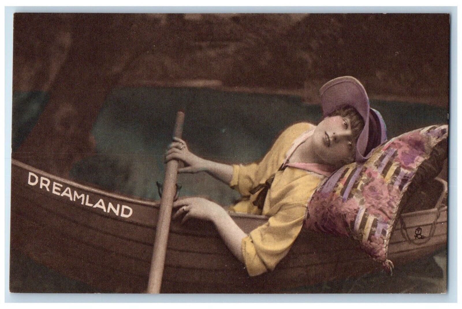 The River Girl Postcard Boating Dreamland Tuck's c1910's Unposted Antique