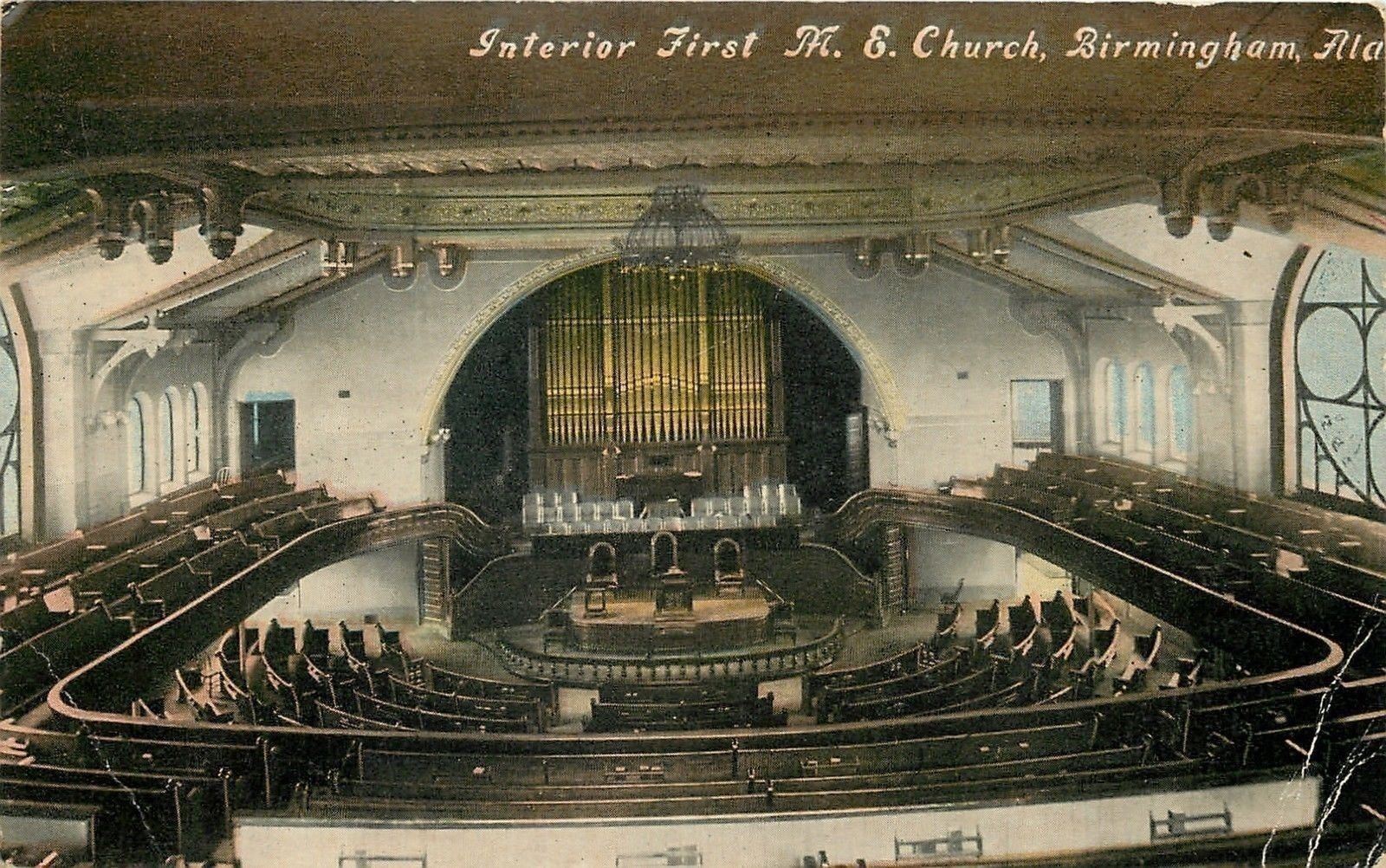 Birmingham Alabama~Pipe Organ & Pews @ United Methodist Episcopal Church 1914