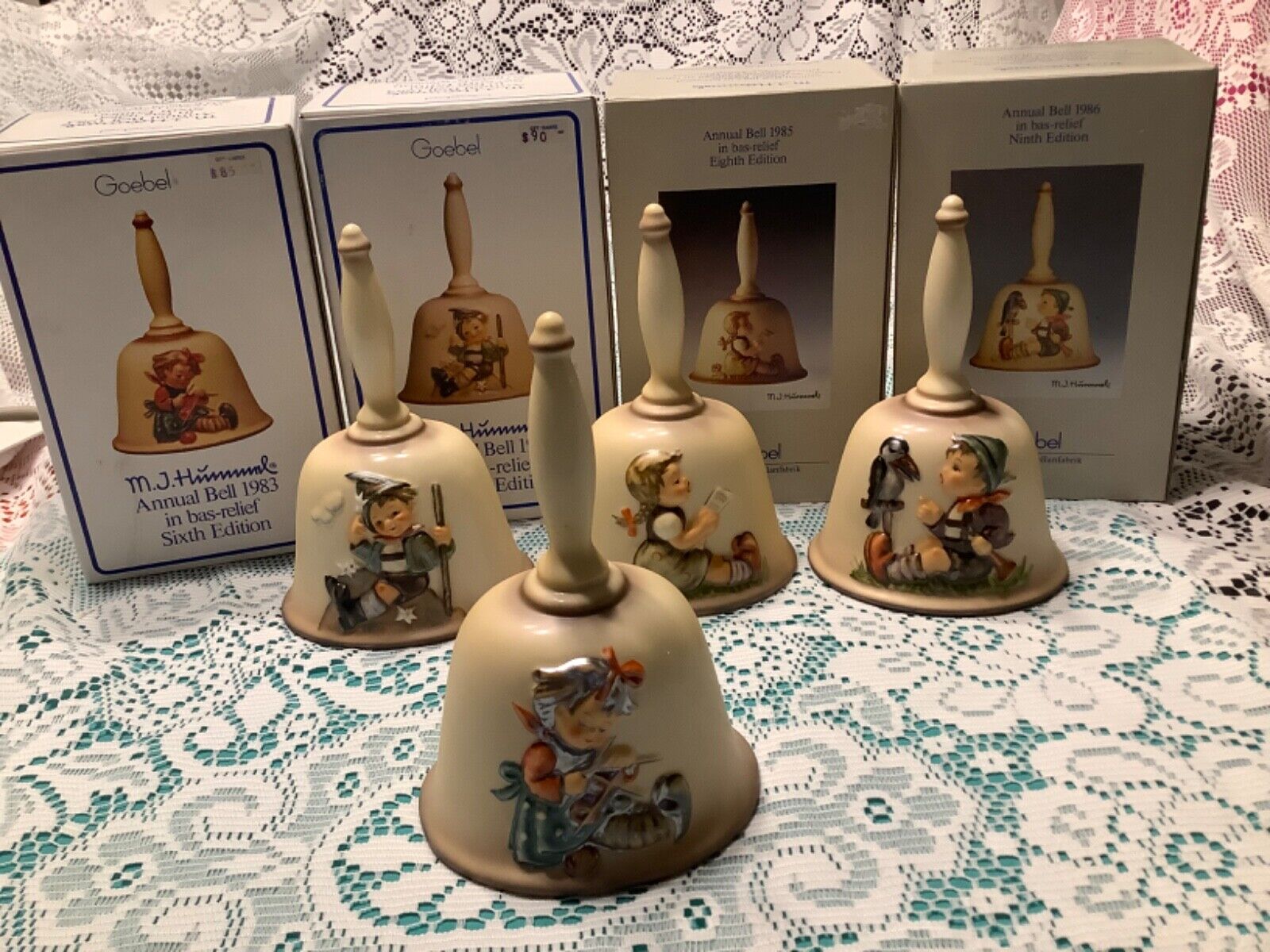 Vintage Hummel Bells - Set of 4 - New in Box - 1983-1986 - TMK 6 - MINT