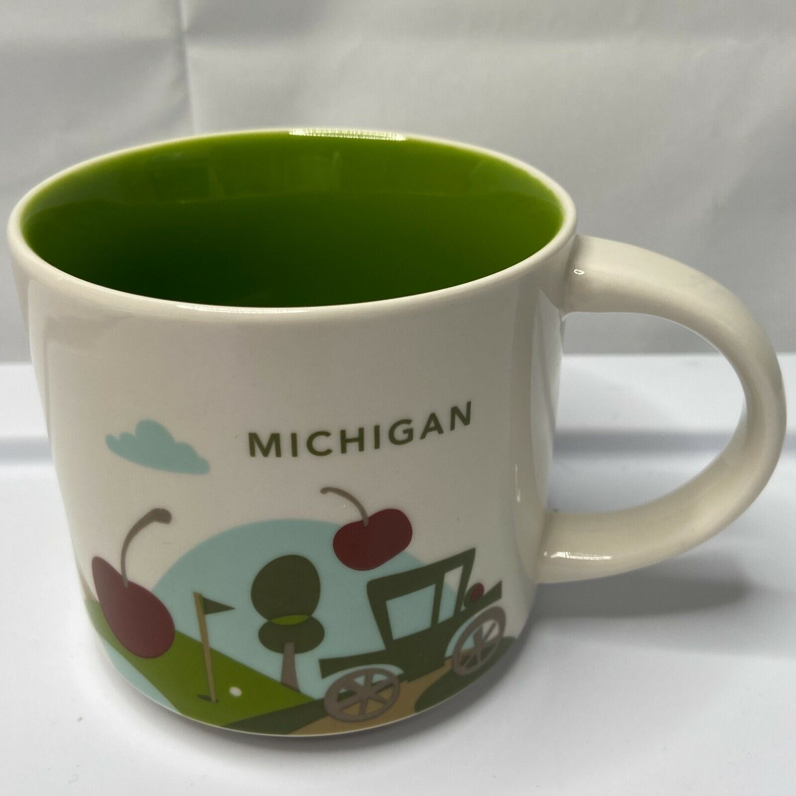Starbucks Michigan You Are Here Collection Coffee Tea Mug 14 Oz CHERRY GOLF 