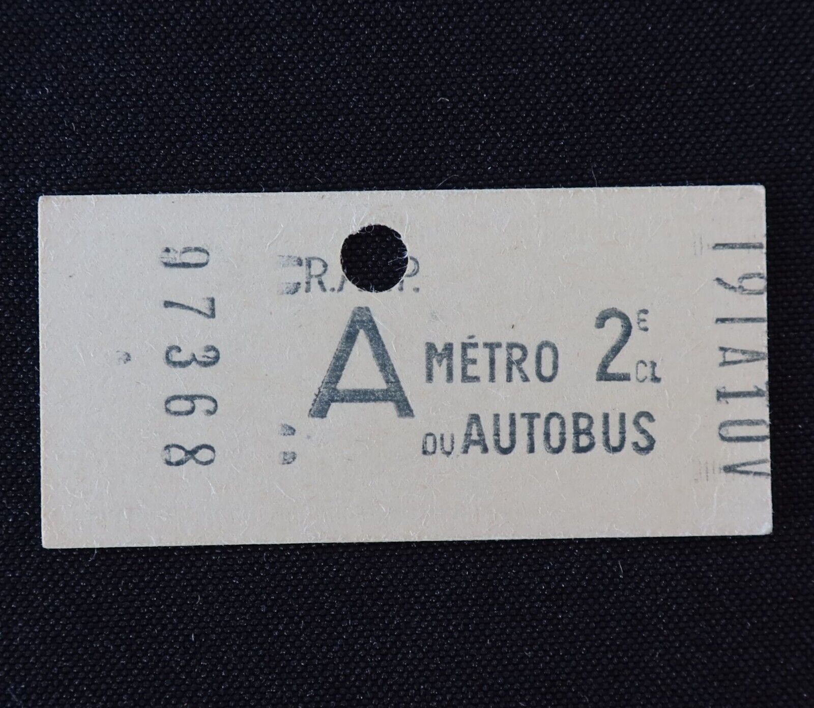 Antique Paris metro ticket RATP SNCF bus 97368 Metropolitan 14