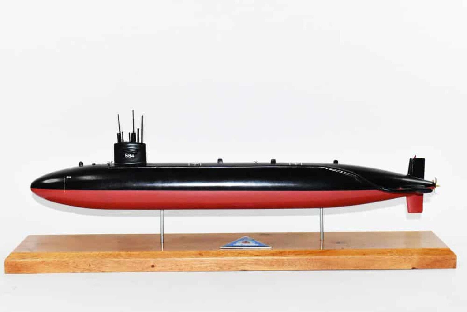 USS Permit SSN-594 Submarine Model,US Navy,Scale Model,Mahogany,Permit Class