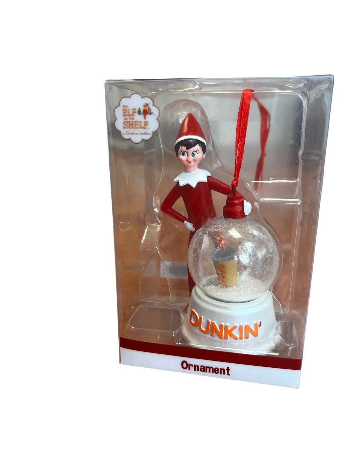 2023 Dunkin Donuts Ltd. Elf On The Shelf  Snow Globe Iced Coffee Ornament  New